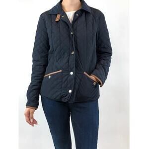 Women's Massimo Dutti Equestrian Quilted Jacket – Navy Blue, Size S